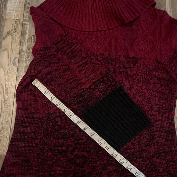 Womens‎ Classic Cable Knit Sweater Dress Large Holiday Career Turtleneck Ombre - Picture 9 of 9